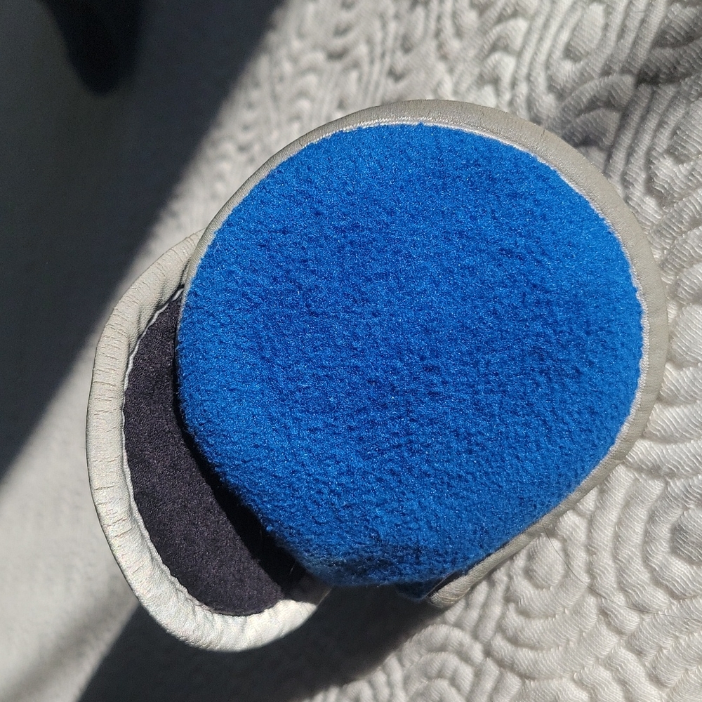 180s youth ear warmer blue with grey/silver piping
